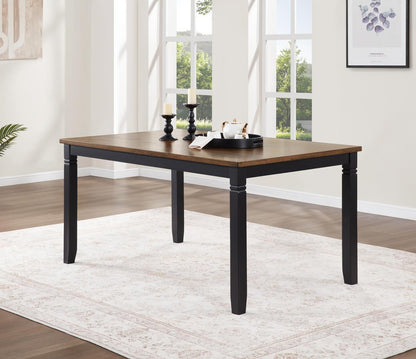 D198 - 6 Piece Dining Room Set (Dining Table, 4 Chairs, Bench) - Black / Dark Brown