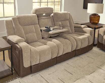 Mixed Motion - Power Reclining Sofa With Adjustable Headrest - Brownstone