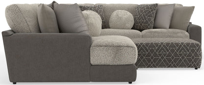 Canyon - 4 Piece Sectional With Cuddler Seat Cushions, Included Accent Pillows And Cocktail Ottoman (Left Side Facing Chaise) - Umber