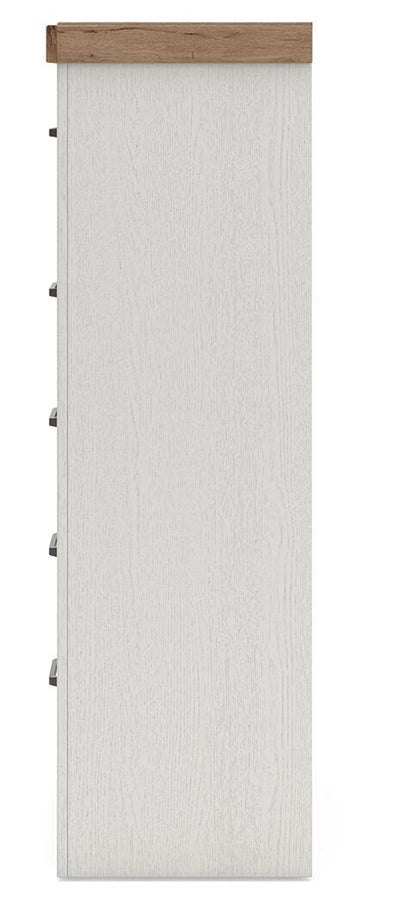 Savonport - Five Drawer Chest - White / Brown