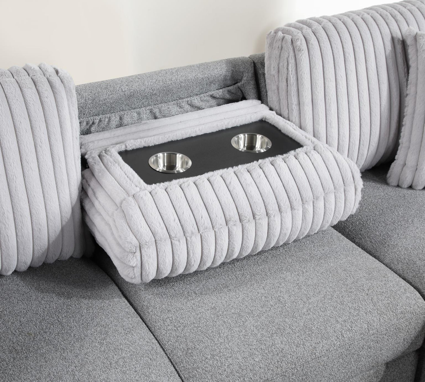 U390 - Sofa Chaise Sectional - Gray