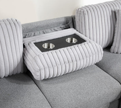 U390 - Sofa Chaise Sectional - Gray