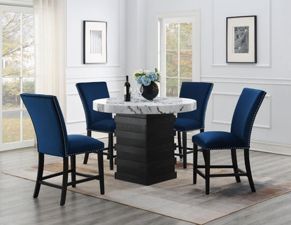 D141 - Round Counter Height Table - White / Black
