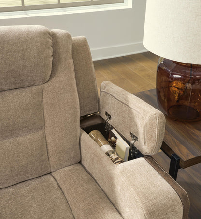 Mixed Motion - Power Reclining Sofa With Adjustable Headrest - Brownstone