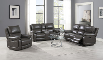 U108 - Gel Leather Reclining Chair - Gray