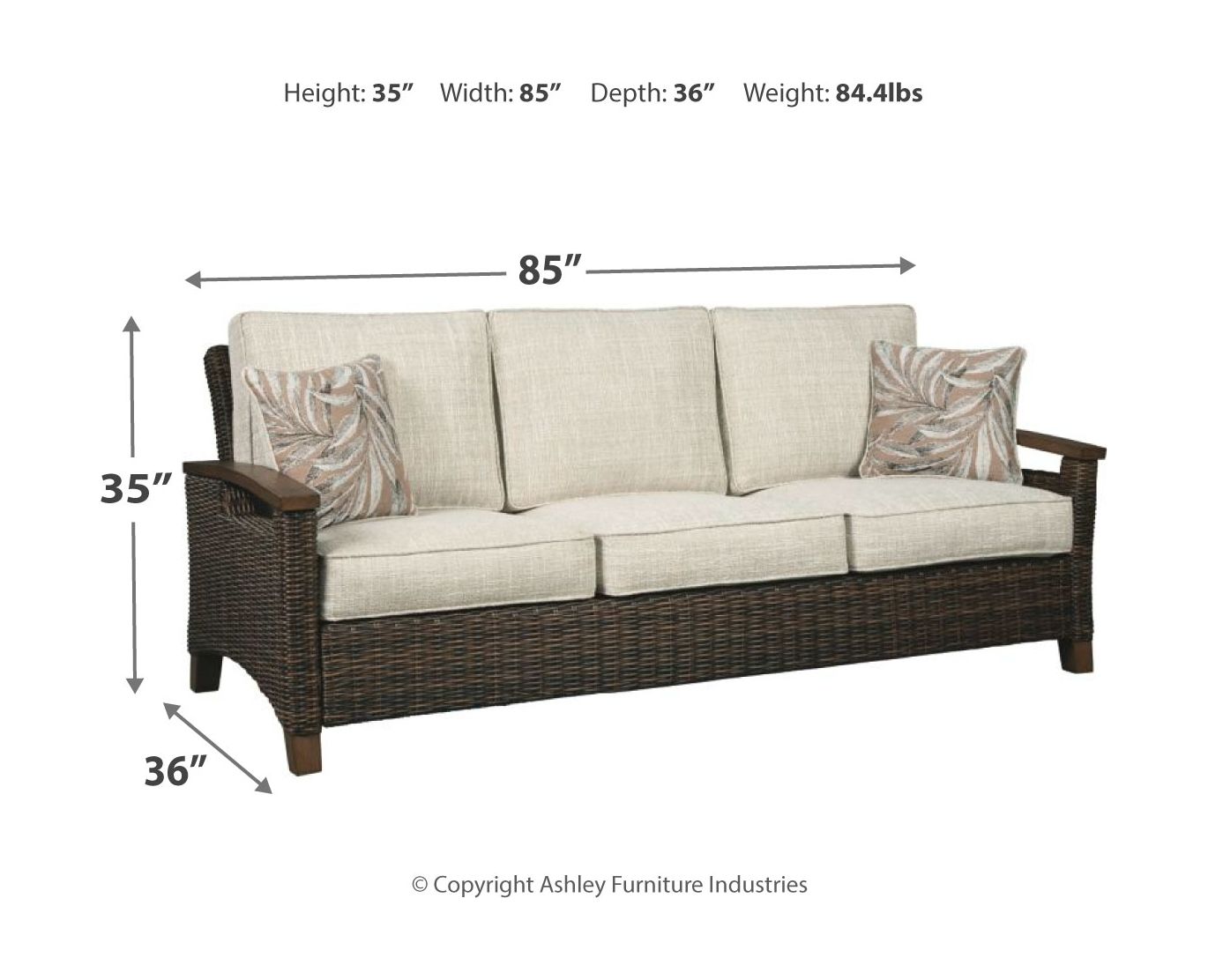 Paradise Trail - 3 Pc. - Lounge Set - Medium Brown