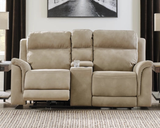 Next-Gen DuraPella Performance Fabric Dual Power Reclining Loveseat with Console