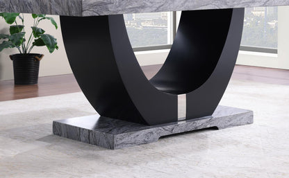 D144 - Faux Marble Dining Table - Gray