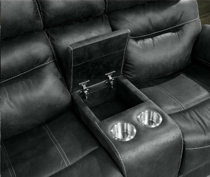 U170 - Motion Sofa With Dropdown Table - Gray