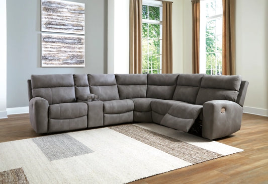 Next-Gen DuraPella Performance Fabric 6-Piece Dual Power Reclining Modular Sectional with Console