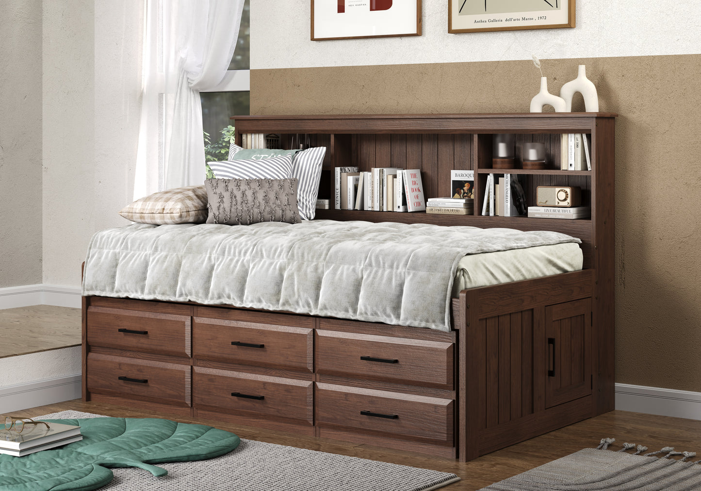 Bookcase Daybed in Walnut