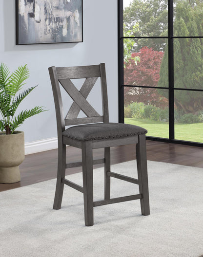D160 - 7 Piece Dining Room Set (Counter Height Table, 6 Counter Chairs) - Gray