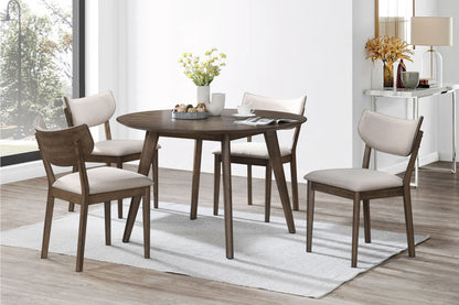 Rex - Open Back Dining Chair (Set of 2) - Walnut Brown / Beige