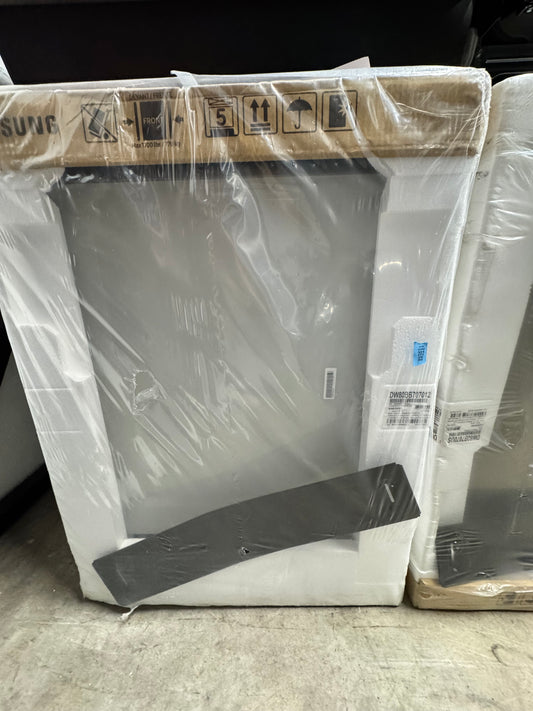 Bespoke 24 in White Glass Top Control Smart Built-In Tall Tub Dishwasher with Stainless Steel Tub and AutoRelease, 42dBA OUTLET