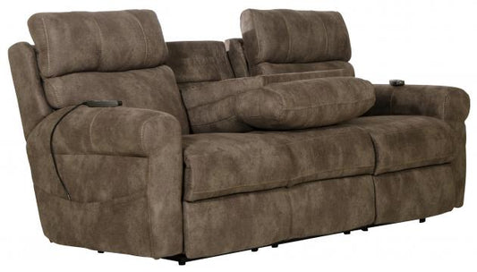 Tranquility Triple Power Lay Flat Reclining Sofa w/Drop Down Table/CR3 Heat/Massage