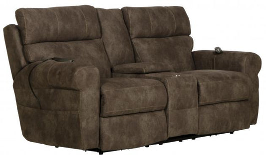 Tranquility Triple Power Lay Flat Reclining Console Loveseat w/CR3 Heat/Massage