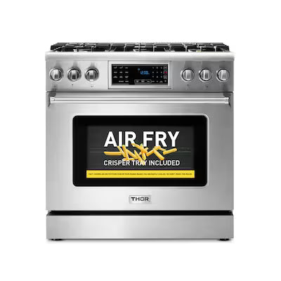 36-in 6 burners 6-cu ft Air Fry Convection Oven Freestanding Natural Gas Range (Stainless steel)