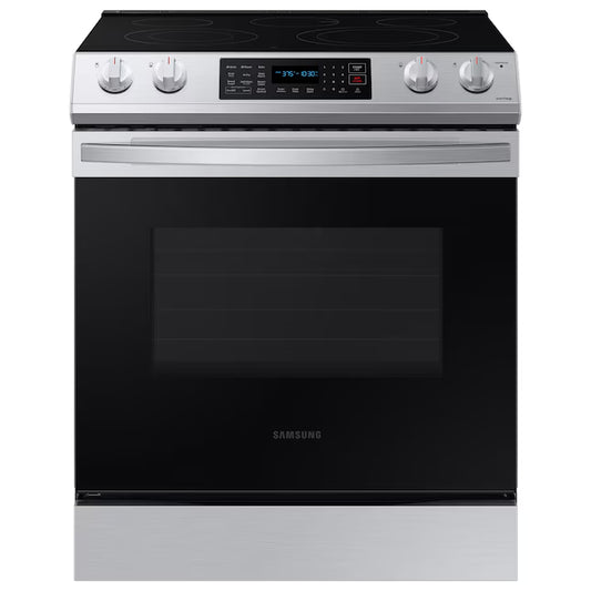 30-in Glass Top 5 burners 6.3-cu ft Air Fry Slide-In Electric Range (Fingerprint Resistant Stainless Steel)