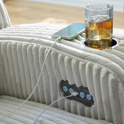Forest Lake Dual Power Reclining Loveseat with Console