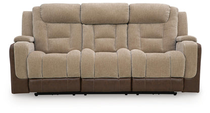 Mixed Motion - Power Reclining Sofa With Adjustable Headrest - Brownstone
