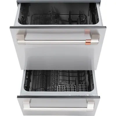 Cafe 24-in Top Control 2 Drawer Dishwasher ( Stainless Steel with Brushed Stainless Handles ) 46-Decibel Very Quiet Sound Level