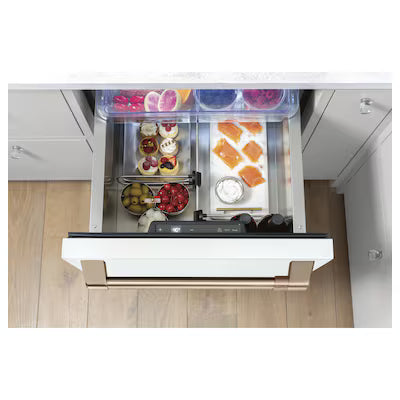 Cafe 5.7 cu. ft. Built-in Undercounter Dual Drawer Refrigerator with Adjustable Storge in Matte White, Fingerprint Resistant