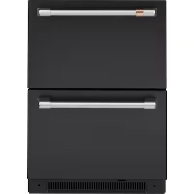Cafe 5.7 cu. ft. Built-in Undercounter Dual-Drawer Refrigerator with Storage Options in Matte Black, Fingerprint Resistant