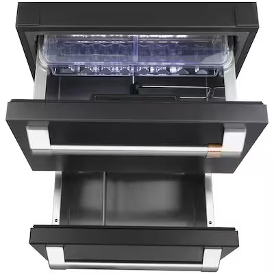 Cafe 5.7 cu. ft. Built-in Undercounter Dual-Drawer Refrigerator with Storage Options in Matte Black, Fingerprint Resistant