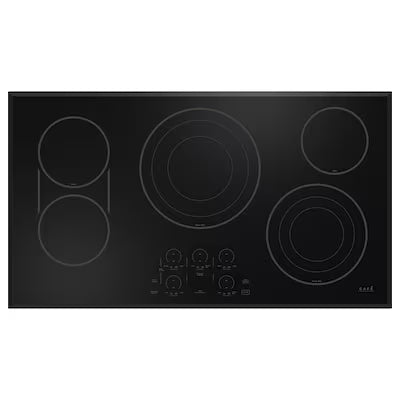 Cafe 36-in 5 burners Smooth Surface (Radiant) Black Smart Compatible Electric Cooktop with Bridge Element