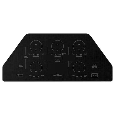 Cafe 30-in 5 burners Smooth Surface (Radiant) Black Smart Compatible Electric Cooktop with Bridge Element