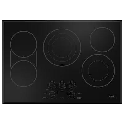 Cafe 30-in 5 burners Smooth Surface (Radiant) Black Smart Compatible Electric Cooktop with Bridge Element