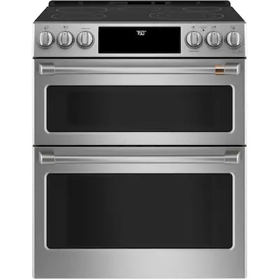 Cafe 30 in. 4 Burner Element Smart Slide-In Electric Range in Matte Stainless Steel with True Convection, Air Fry