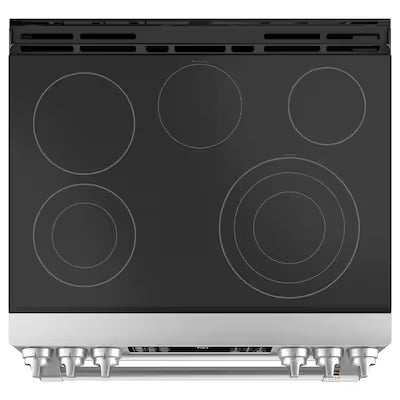 Cafe 30 in. 4 Burner Element Smart Slide-In Electric Range in Matte Stainless Steel with True Convection, Air Fry