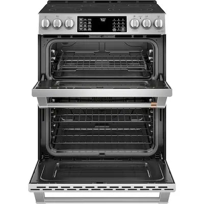 Cafe 30 in. 4 Burner Element Smart Slide-In Electric Range in Matte Stainless Steel with True Convection, Air Fry