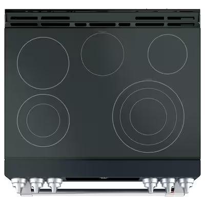 Cafe 30 in. 5 Burner Element Smart Slide-In Electric Range in Matte Black with True Convection, Air Fry