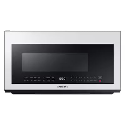 Bespoke 30 in. 2.1 cu. ft. Over the Range Microwave in White Glass with Sensor Cooking OUTLET