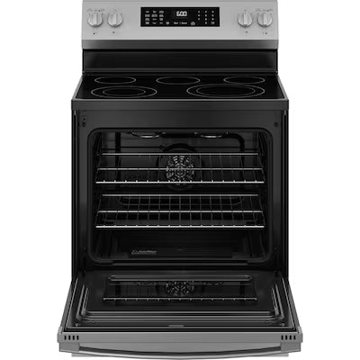 30 in. 5 Burner Element Smart Free-Standing Electric Range in Stainless w/EasyWash Oven Tray & No-Preheat Air Fry