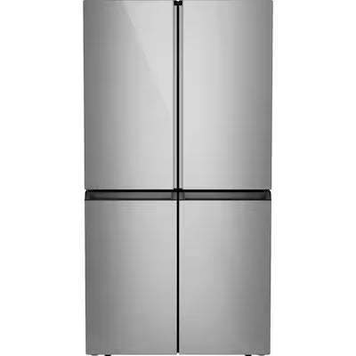 Cafe 36 in. W 28.3 cu. ft. Smart Quad-Door Bottom Freezer Refrigerator in Platinum Glass with Dual-Dispense AutoFill Pitcher