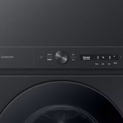 Bespoke 4.6 cu. ft. Large Capacity Single Unit AI Laundry Hub Washer with 7.6 cu. ft. Electric Dryer in Brushed Black