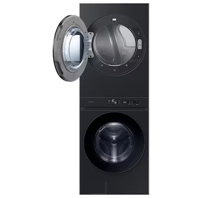 Bespoke 4.6 cu. ft. Large Capacity Single Unit AI Laundry Hub Washer with 7.6 cu. ft. Electric Dryer in Brushed Black
