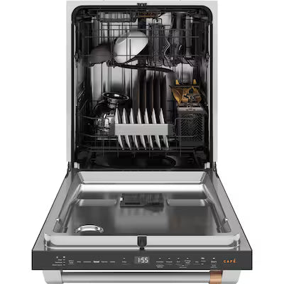 Cafe 24-in Top Control Built-in Dishwasher With Third Rack ( Stainless Steel with Brushed Stainless Handles ) ENERGY STAR, 42-Decibel Quietest Sound Level