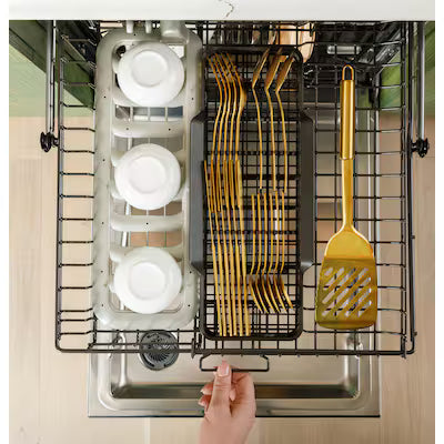Cafe 24-in Top Control Built-in Dishwasher With Third Rack ( Platinum Glass ) ENERGY STAR, 39-Decibel Quietest Sound Level