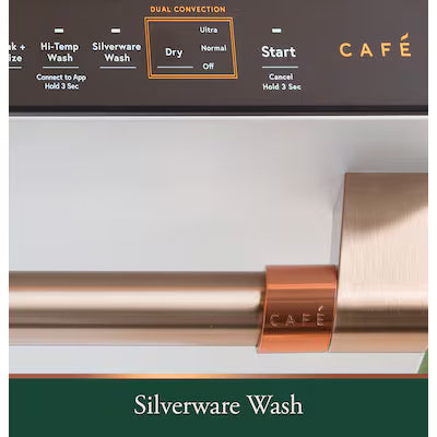 Cafe 24-in Top Control Built-in Dishwasher With Third Rack ( Matte Black with Brushed Stainless Handles ) ENERGY STAR, 44-Decibel Very Quiet Sound Level