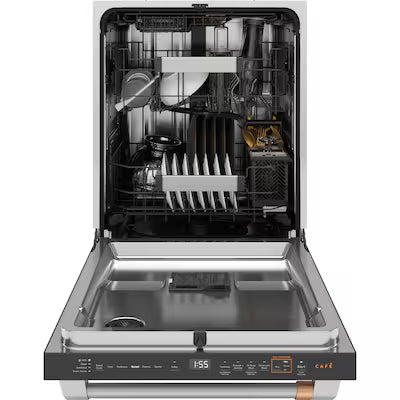 Cafe 24-in Top Control Built-in Dishwasher With Third Rack ( Matte Black with Brushed Stainless Handles ) ENERGY STAR, 44-Decibel Very Quiet Sound Level