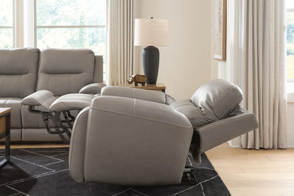 Real Moments - Power Reclining Sofa With Audio Seating - Ash