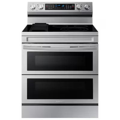 30 in. 5-Burner Element Smart Freestanding Double Oven Electric Range in Stainless Steel with Flex Duo