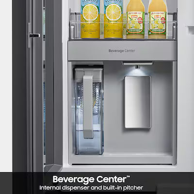 Bespoke 29 cu. ft. Standard Depth 4-Door French Door Smart Refrigerator in Stainless Steel with Beverage Center