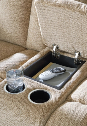 Tip-Off Double Power Reclining Loveseat w/Console