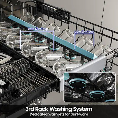 Bespoke 24 in. Built-In Tall Tub Dishwasher in Stainless Steel with 3rd Rack Washing System and Auto Open Door, 38 dBA