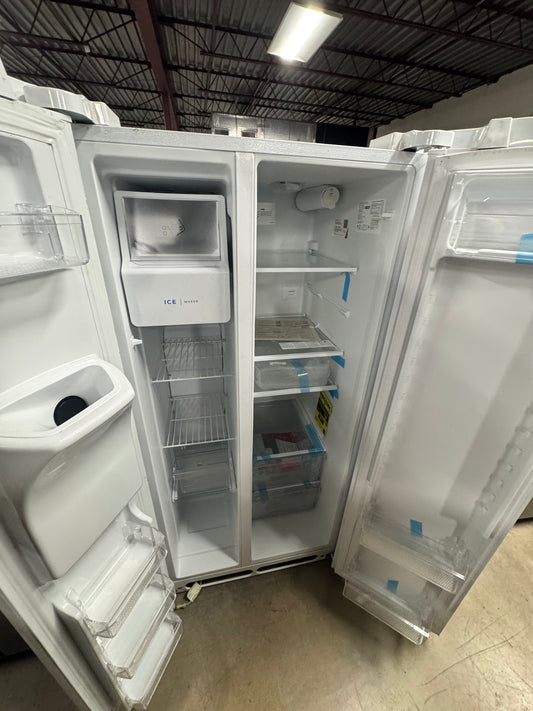 22.3 cu. ft. Standard Depth Side by Side Refrigerator in White OUTLET